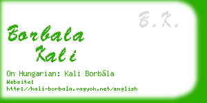 borbala kali business card