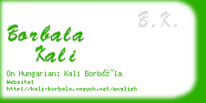 borbala kali business card